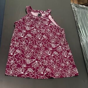 Burgundy Floral Women's Tank Top